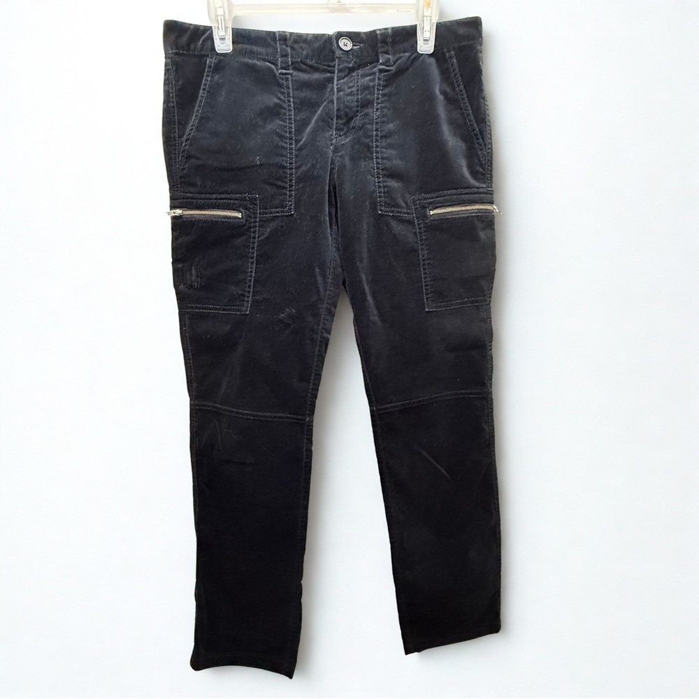 Ann Taylor Loft moto zip‎ crush velvet pants